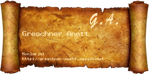 Greschner Anett névjegykártya